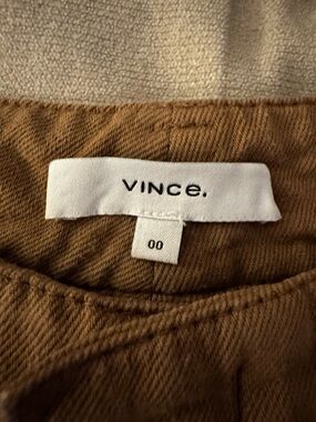 Vince Warm Camel Brown Core Top with Logo Tag